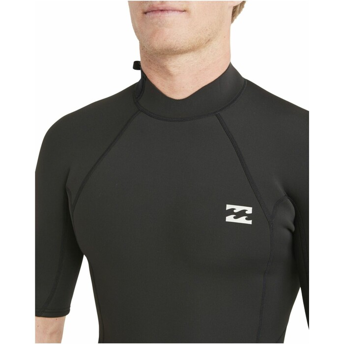 2024 Billabong Mens Absolute 2mm Flatlock Back Zip Shorty Wetsuit ABYW500117 - Black